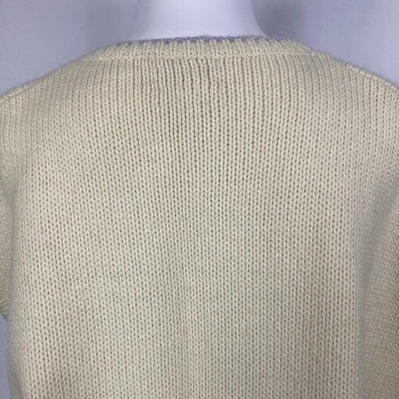Pronto‎ Moda Sweater Womens Large Ivory Knit Wool Vintage V-Neck Cardigan - Picture 5 of 8